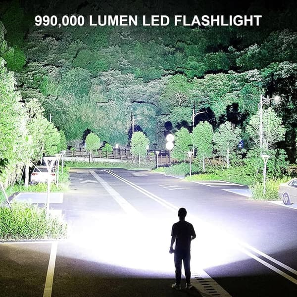 Super Bright 90,000 Lumens Rechargeable LED Flashlight for Camping