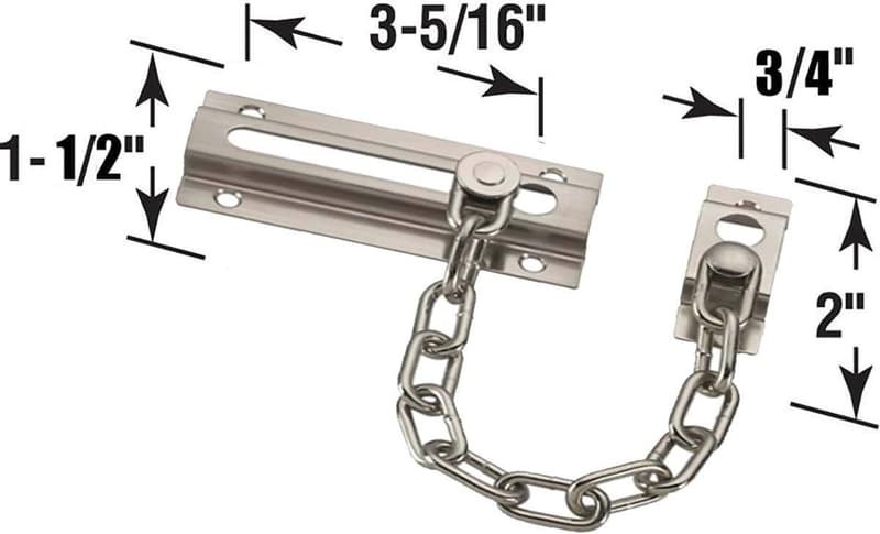 4PCS Burglarproof Door Chain Locks - Steel Security Latches