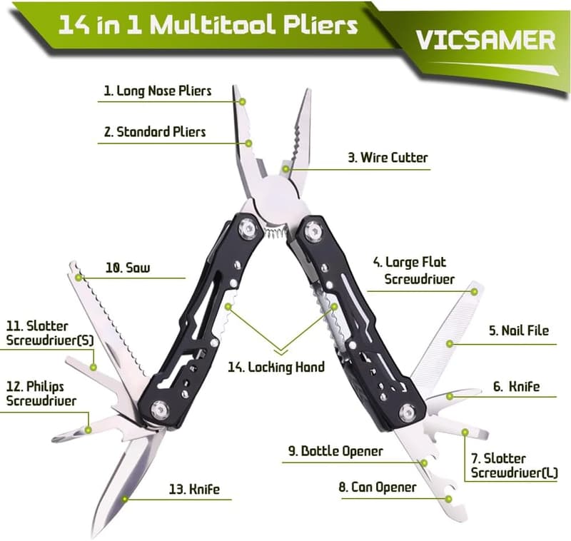 14-in-1 Multitool Pliers Gift for Dad, Husband, Boyfriend