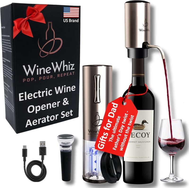 Rechargeable Wine Aerator & Opener Set - Ideal for Father's Day