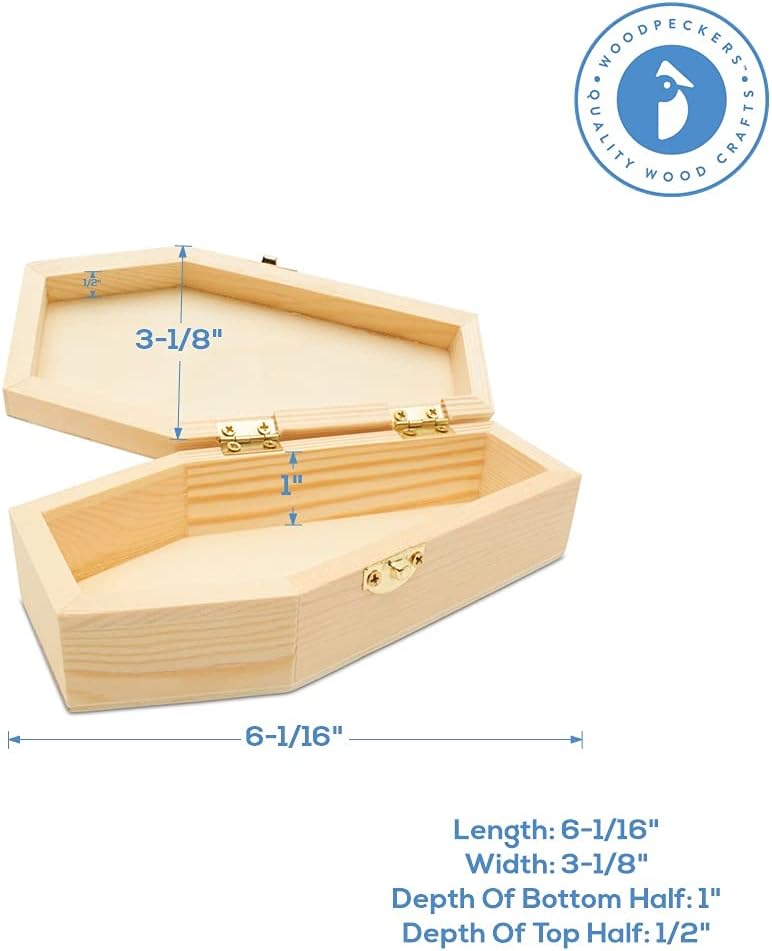 Halloween Mini Coffin Treat Boxes - Pack of 2 Wooden Decor