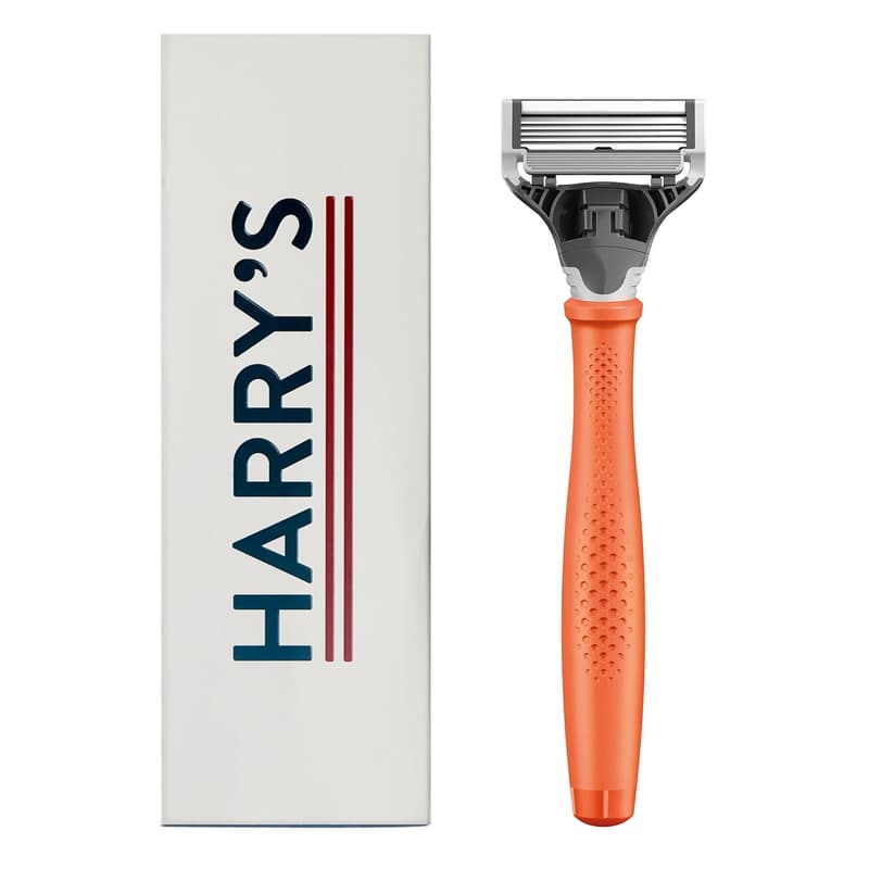 Orange Razor Gift Set for Men - Handle & Blade Cartridge