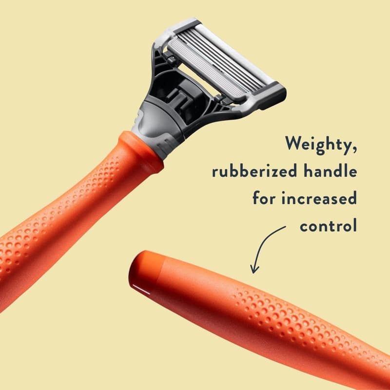 Orange Razor Gift Set for Men - Handle & Blade Cartridge