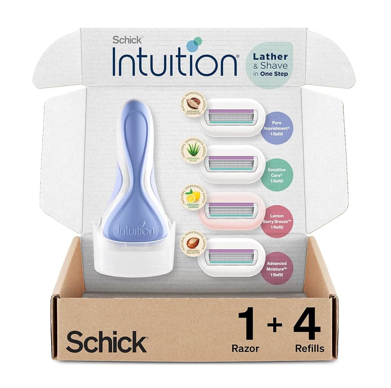 Schick Intuition Razor Starter Kit with 4 Blade Refills