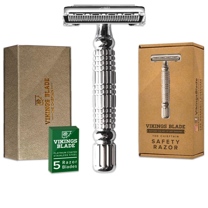VIKINGS BLADE Chieftain Double Edge Safety Razor for Men