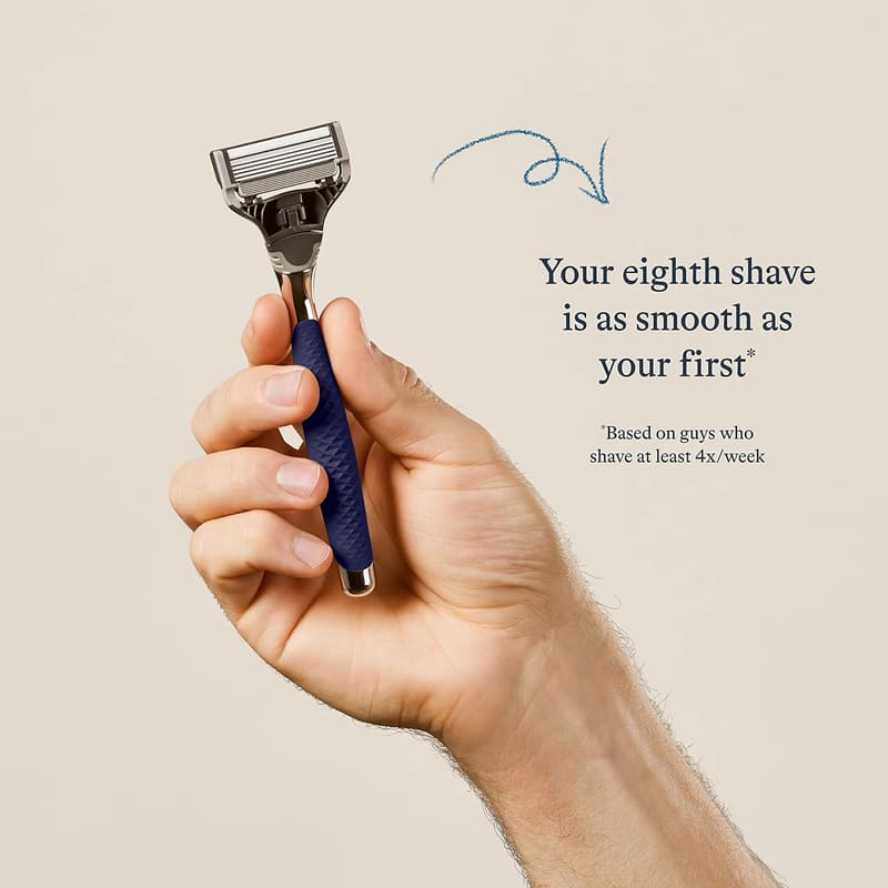 Men's Chrome Shaving Kit with Razor Handle & 3 Blade Refills