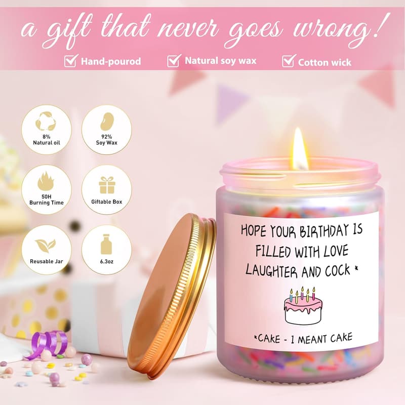 Unique Sprinkle Candle Gift for Women's Birthday