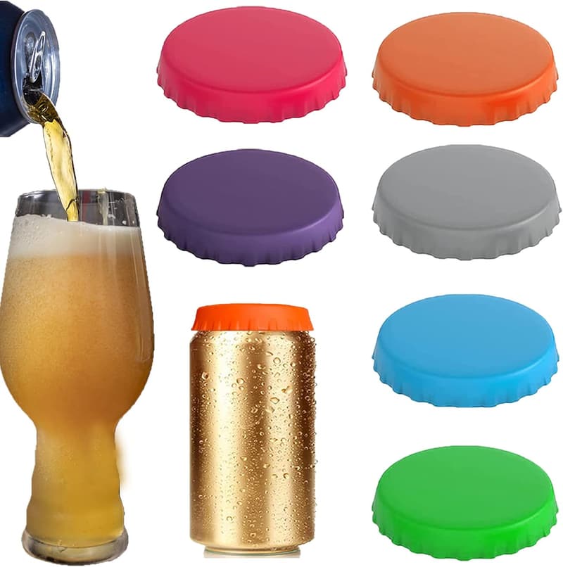 6-Pack Silicone Can Lids - Spill-Proof Beverage Covers
