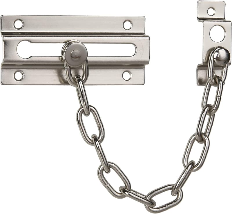 Silver Door Chain Lock - Sturdy Child Proof Security Latch