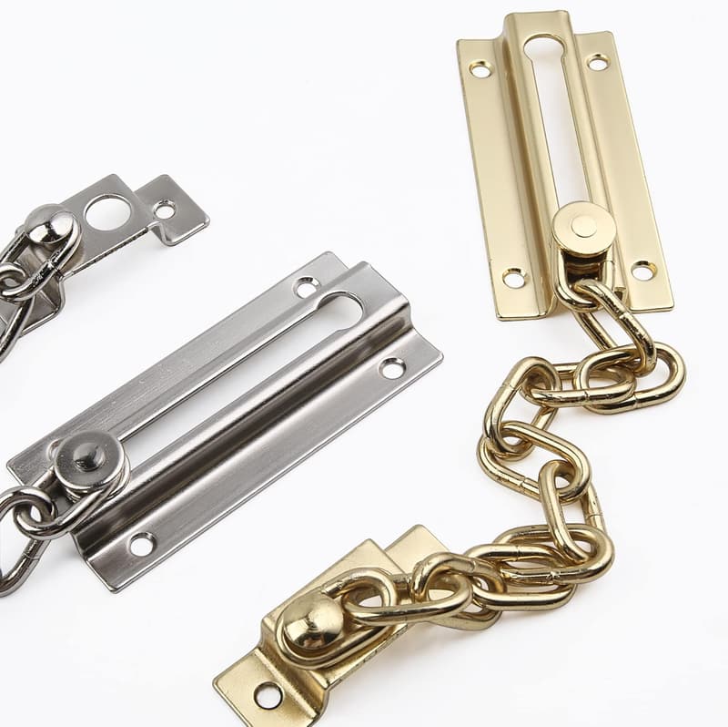 Silver Door Chain Lock - Sturdy Child Proof Security Latch