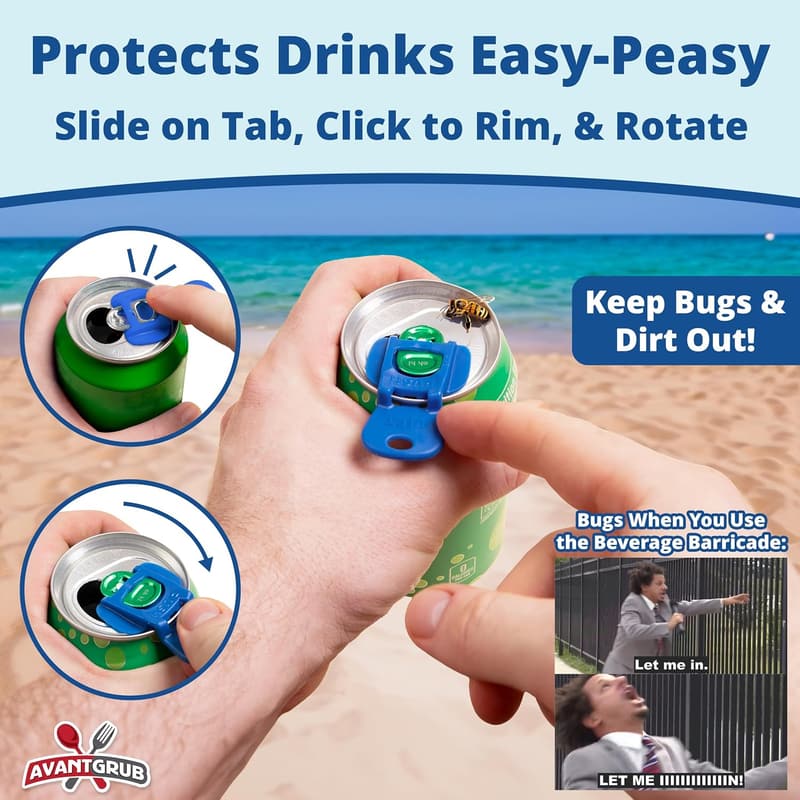 Colorful Drink Can Protector Caps - 6PK Beverage Barricade 2.0