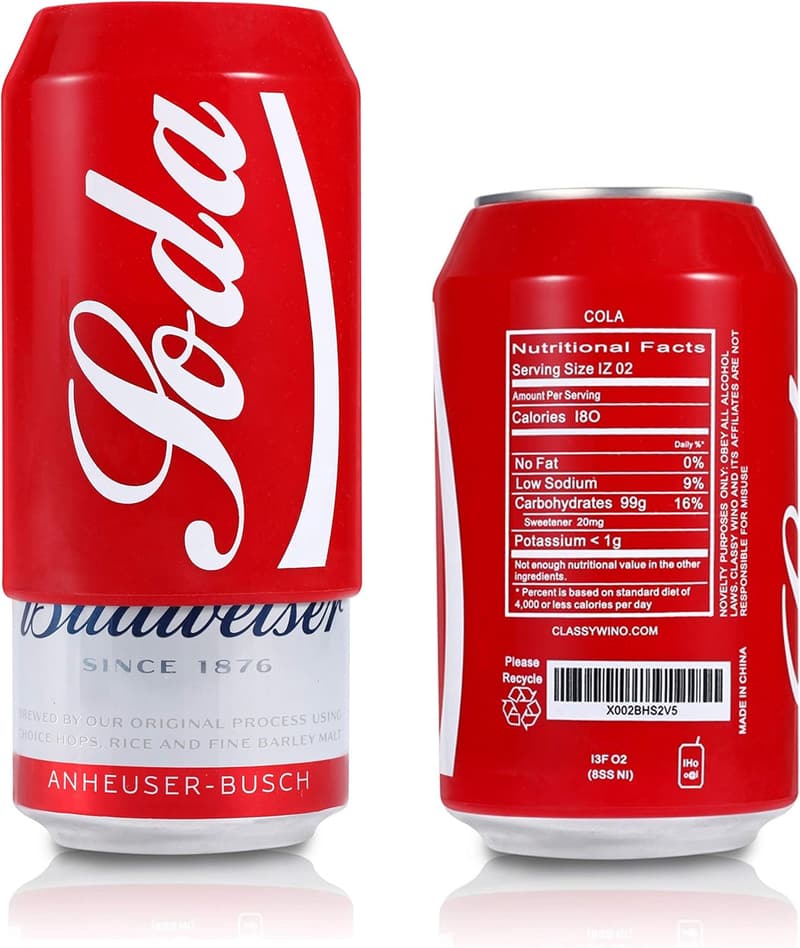 Funny Beer Can Sleeves - Disguise Your Drinks, 2 Pack