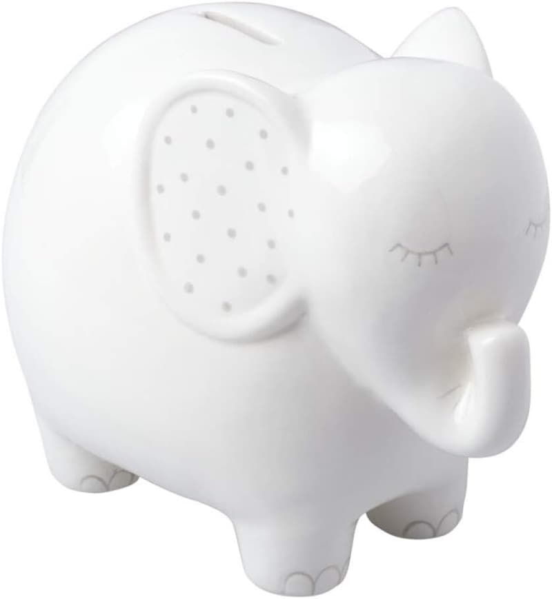 Ceramic Elephant Bank - Gender-Neutral Nursery Décor