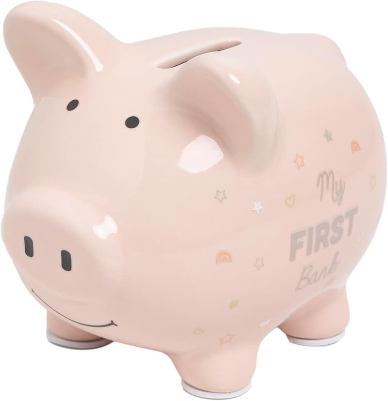 Newborn Nursery Décor: Pink Mini Ceramic Piggy Bank