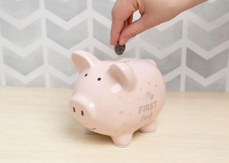 Newborn Nursery Décor: Pink Mini Ceramic Piggy Bank
