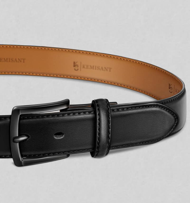 Genuine Leather Belt for Men - Dress/Casual, 1 3/8