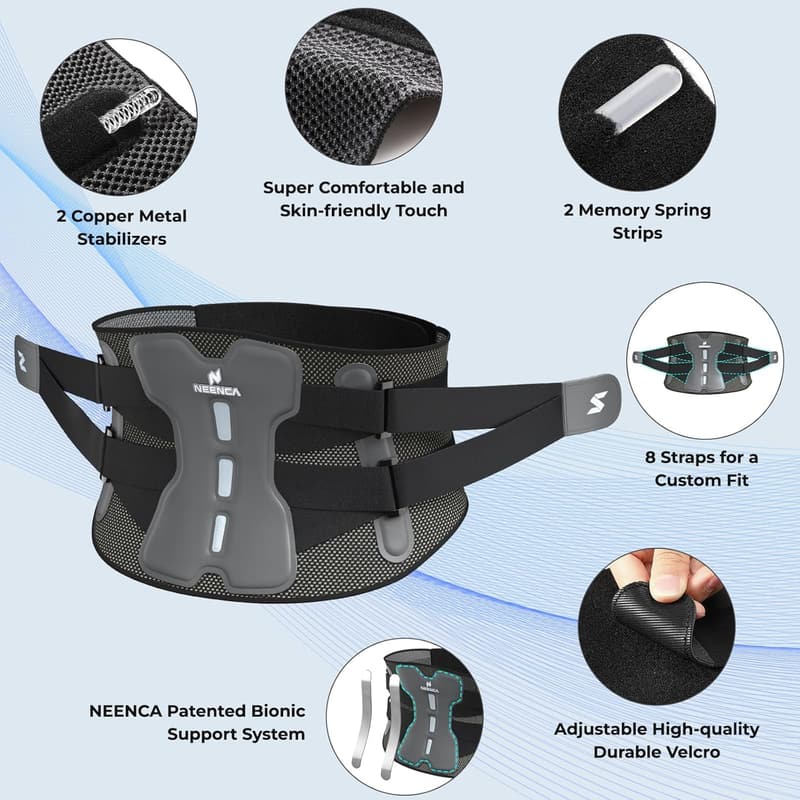 Adjustable Back Brace with Bionic Support for Pain Relief