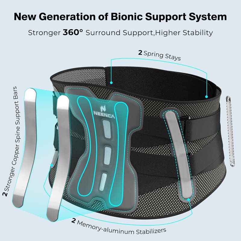 Adjustable Back Brace with Bionic Support for Pain Relief