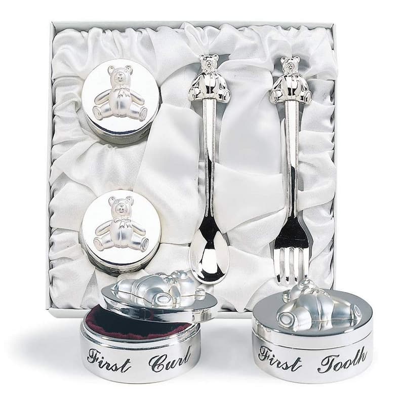 Baby's First Curl & Tooth Keepsake Box - Teddy Bear Design