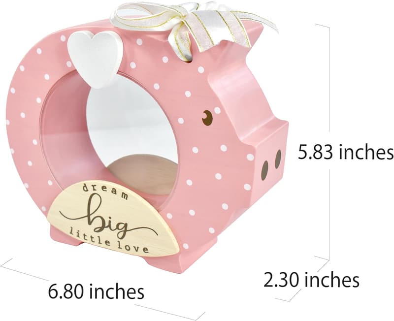 Baby Girl Birthday Solid Wood Piggy Bank - 