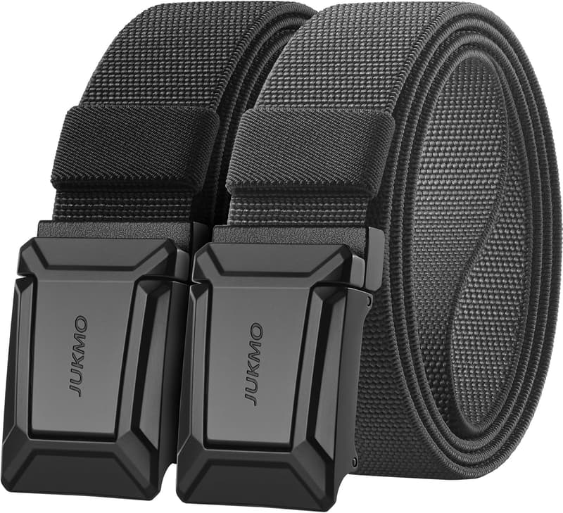 Men's Tactical Stretch Belts 2-Pack - Quick Release Nylon