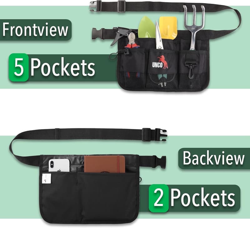 Utility Garden Tool Belt for Men with Pockets