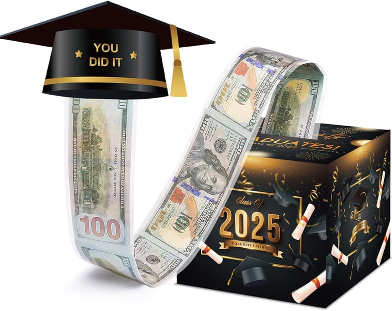 Graduation 2025 Money Box with Pull-Out Card for Students