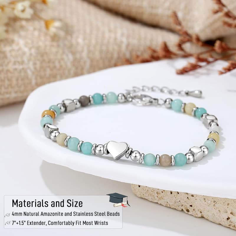 2025 Graduation Bracelet for Women with Cap Box & Card