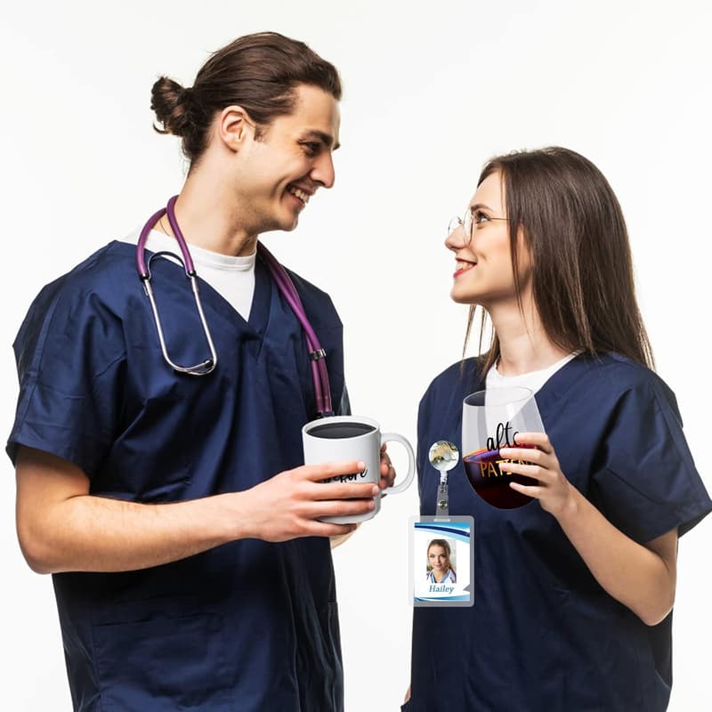 Nurses' Week Gift Set: 11 oz Coffee Mug & 15 oz Wine Glass