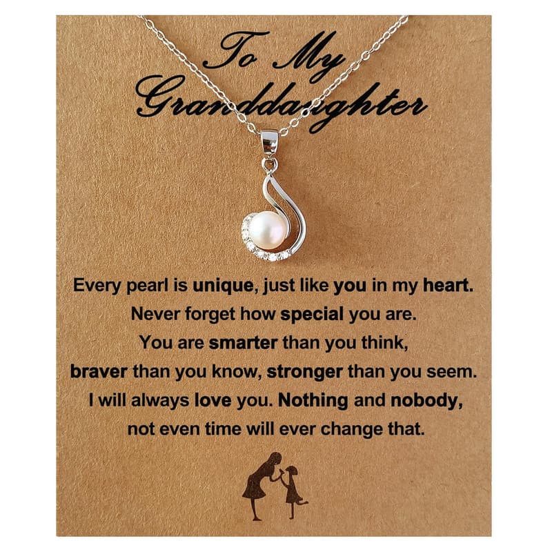 Sterling Silver Pearl Necklace for Granddaughter's Graduation