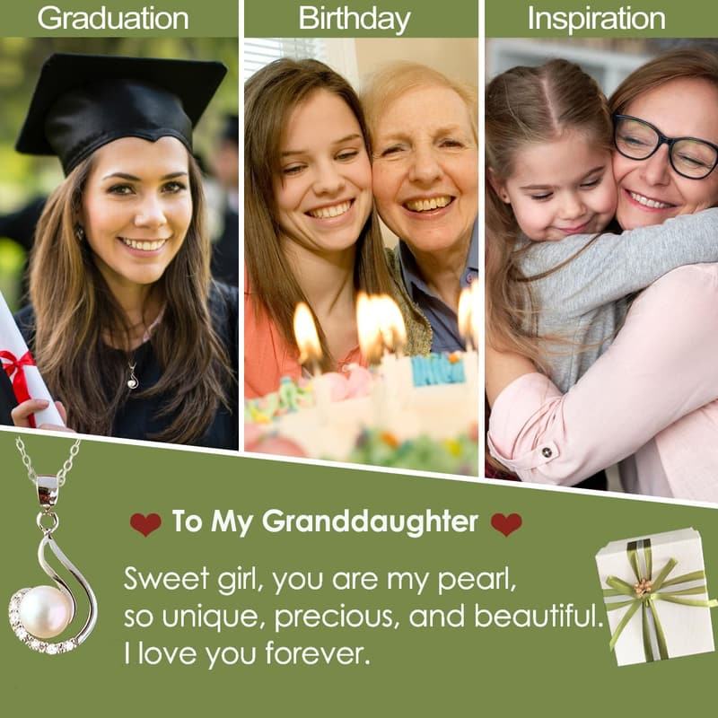 Sterling Silver Pearl Necklace for Granddaughter's Graduation