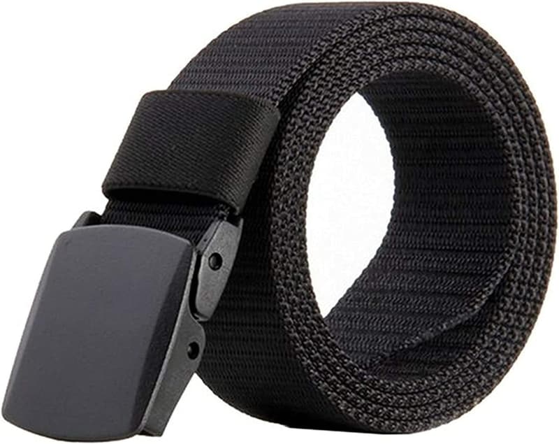 Men's Tactical Nylon Canvas Waist Belt with Plastic Buckle