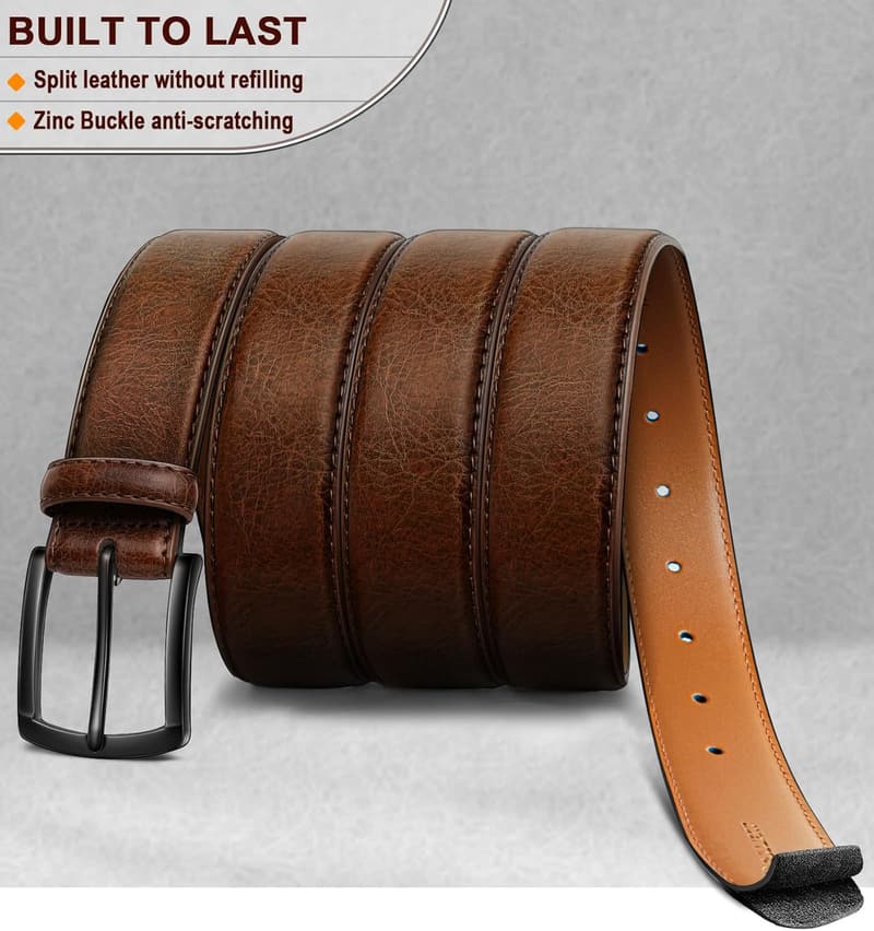 Men's Genuine Leather Belt for Dress or Casual Wear