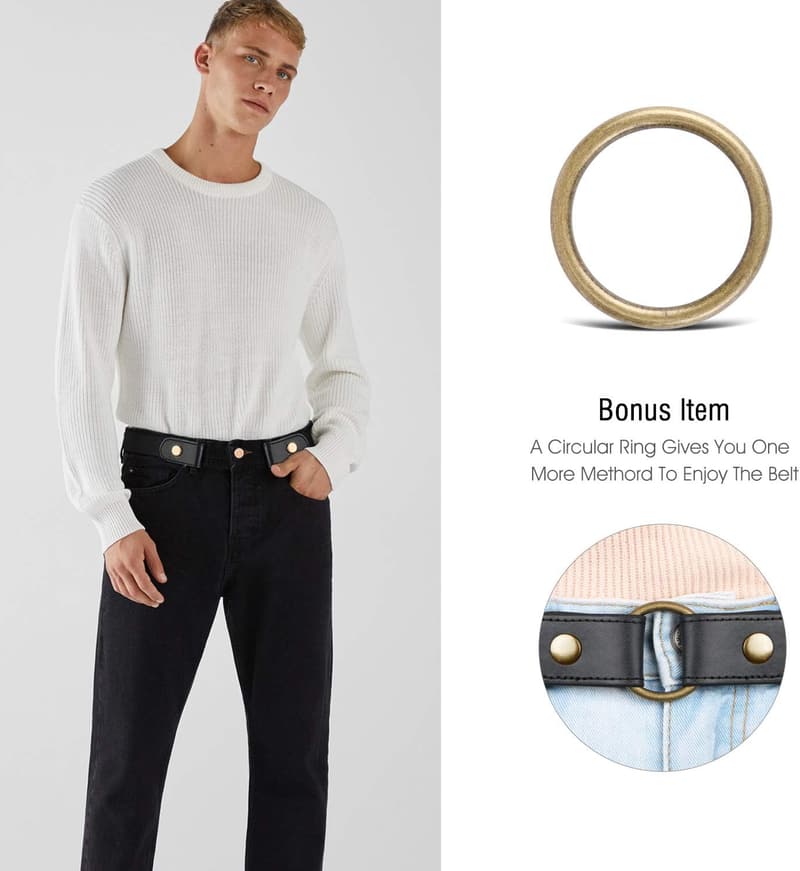 Men's No Buckle Stretch Invisible Elastic Belt - 1.38