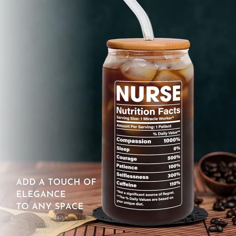 Nurses Week Gift - 16 Oz Can Glass for Women