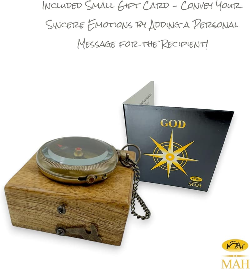 Handmade Brass Compass Gift for Grandson - Birthday, Graduation