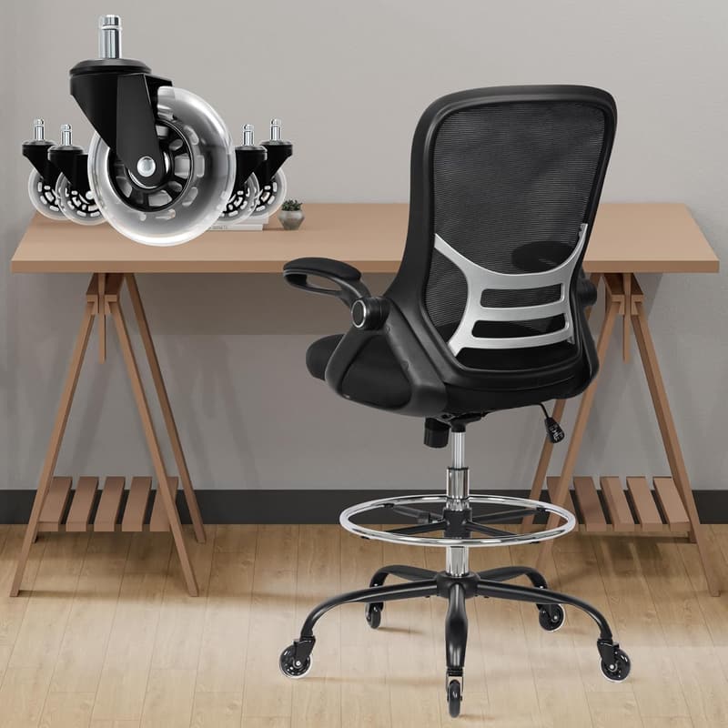 Adjustable Ergonomic Drafting Chair with Lumbar Support