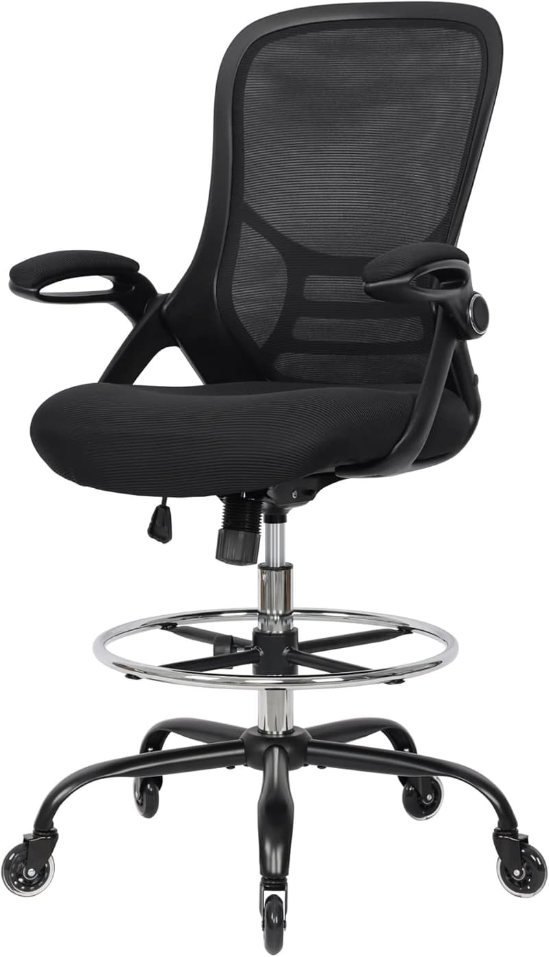 Adjustable Ergonomic Drafting Chair with Lumbar Support