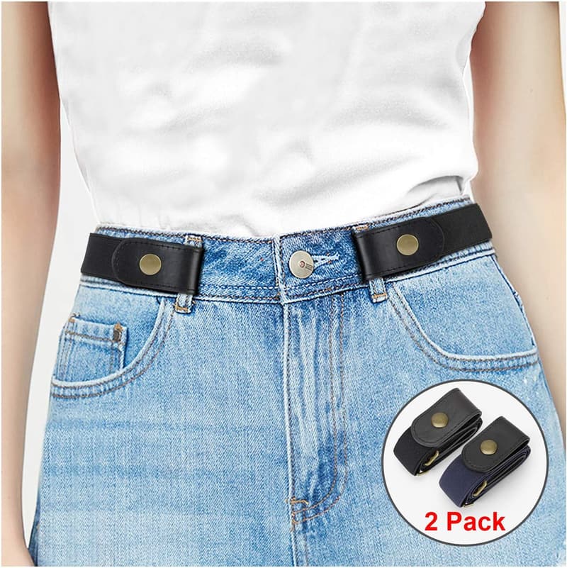 Buckle-Free Elastic Belt Set for Men and Women