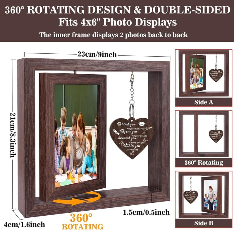 2025 Graduation Picture Frame for Her & Him - Displays 2 Photos
