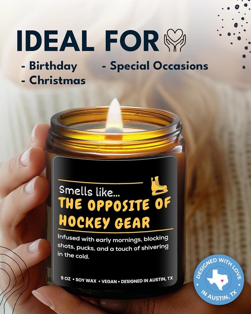 Hockey Candle - Perfect Gift for Hockey Lovers and Moms