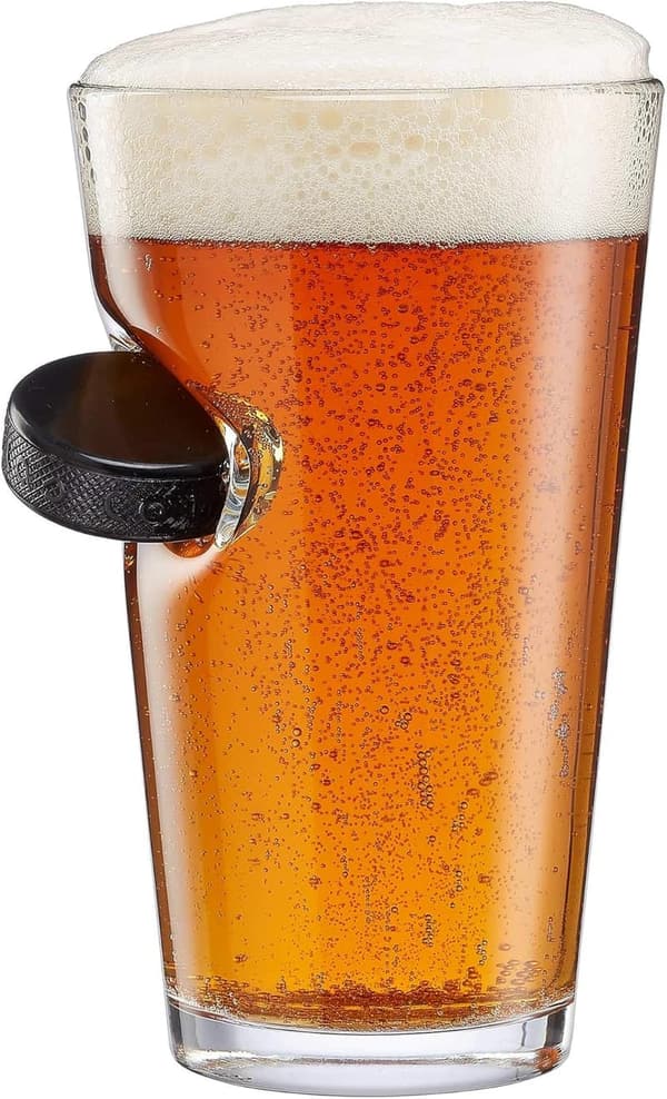 BenShot Hockey Puck Glasses - USA-Made Pint & Wine Set