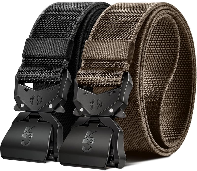 Men's Heavy-Duty Tactical Nylon Belt – 2-Pack