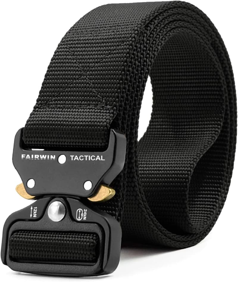 Men's Tactical Work Belt with Heavy-Duty Quick-Release Buckle