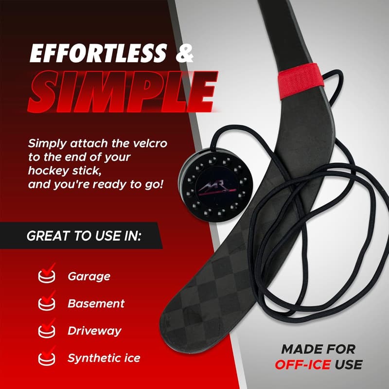 Portable Off-Ice Hockey Training Tool with Sturdy Bungee Line