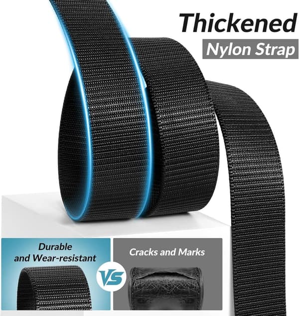 Military Tactical Web Belts for Men - 2 Pack, Nylon Canvas