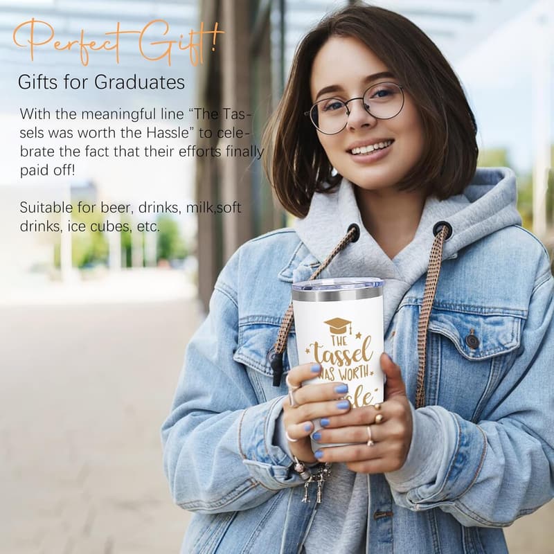 2025 Graduation Wine Tumbler for Her - 20 oz Funny Gift
