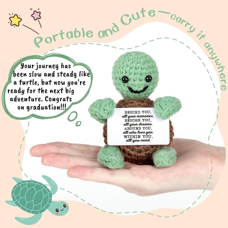 2025 Graduation Gift - Handmade Crochet Turtle for Her/Him
