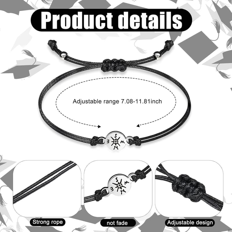 2025 Graduation Compass Bracelets for Him/Her - Adjustable Gift