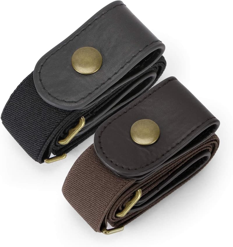 Buckle-Free Elastic Belt Set for Women and Men